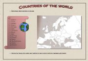 English Worksheet: Countries of the world