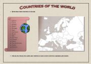 English worksheet: Countries of the world