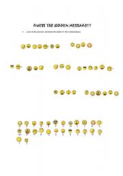 English Worksheet: Welcome Hidden Message