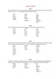 English Worksheet: spelling exersices