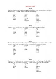 English worksheet: spelling exersices