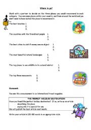 English worksheet: Where to go?