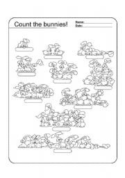 English Worksheet: Count the bunnies