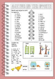 English Worksheet: OPPOSITE ADJECTIVES (1)