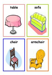 English Worksheet: furniture flashcards