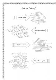 English Worksheet: Read and Colour