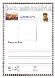 English Worksheet: How to make a sandwich 