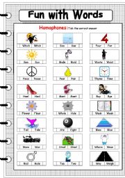 English Worksheet: fun with words 1