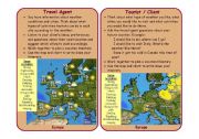 Travel Agent/ Prospective Tourist Role-Play Cards