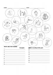 English Worksheet: Present Progressive or Continuous