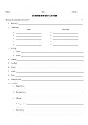 English worksheet: Elements of the Story Exercise 2