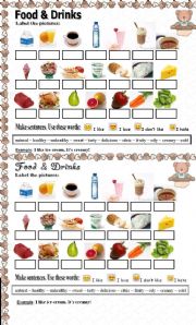 English Worksheet: Food & Drinks