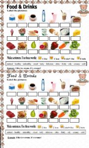 English Worksheet: Food & Drinks