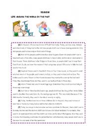 English Worksheet: reading including used to