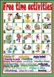 English Worksheet: Free time activities