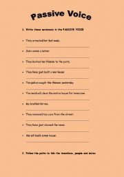 English Worksheet: Passive voice