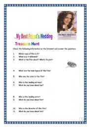 English Worksheet: Film treasure hunt My Best Friends Wedding