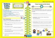 English Worksheet: Super Writers Series - Sentence building toolbox (and)