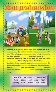 English Worksheet: Comprehension - A Picnic at the Park