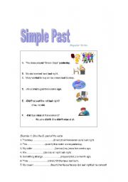 English Worksheet: Simple Past-regular Verbs
