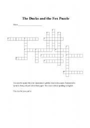 English worksheet: Duck and Fox Collaborative Puzzle