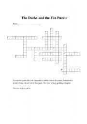 English Worksheet: Duck and Fox Collaborative Puzzle