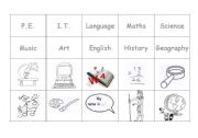 English worksheet: subjects