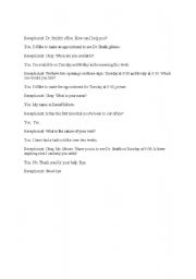 English Worksheet: Setting a Doctors Appointment