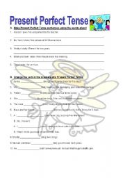 Present Perfect Tense - ESL worksheet by Bibip