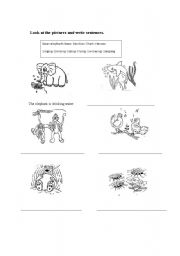 English worksheet: Present progressive tense practising.