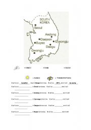 English Worksheet: Weather map of Korea
