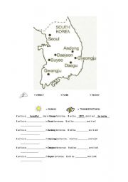 English worksheet: Weather map of Korea