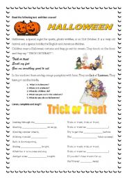 English Worksheet: Halloween