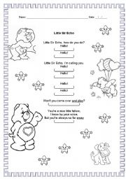 English Worksheet: Little Sir Echo - song