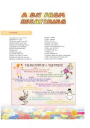 A True Friend: Friendship Worksheet