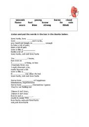 English Worksheet: LOVE HURTS