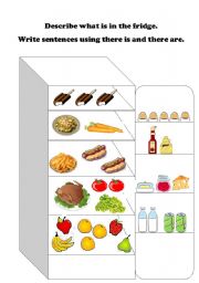 English Worksheet: Lets describe the fridge!