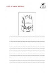 English worksheet: back to School