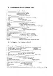 Present Simple/Continuous and Past Simple/Continuous