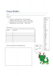 English worksheet: Crazy Bodies