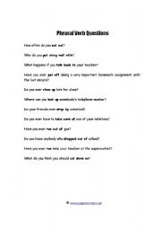 English Worksheet: Phrasal verbs