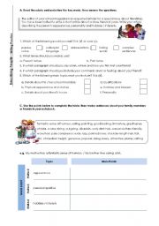 English Worksheet: Describing People