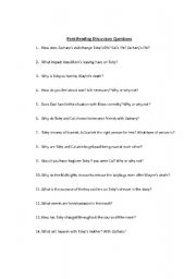 English Worksheet: When Zachary Beaver Came to Town, Discussion Questions