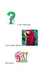 English Worksheet: I dont understand