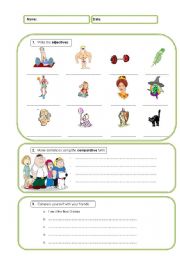 English Worksheet: Cpmparatives and superlatives 