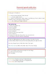 English Worksheet: Reported Speech with jokes