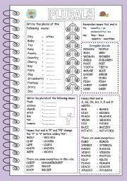 English Worksheet: plural of nouns