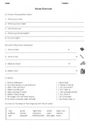 English worksheet: Review exercises (basic)