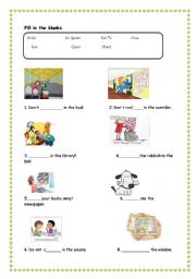 English worksheet: classroom imperatives