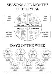 English Worksheet: Seasons/Months/Days